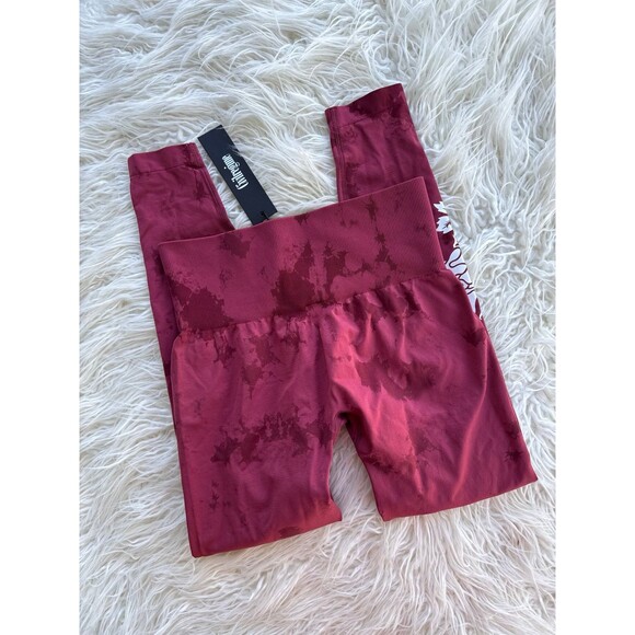 Civil Regime Blush Red Reaper Wash Kelly Seamless Leggings Size Medium - Picture 6 of 8